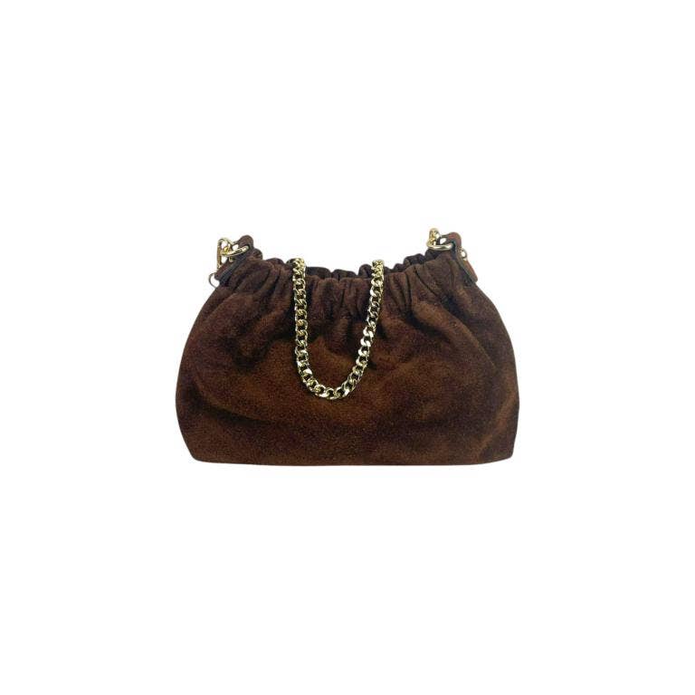 Small Crunched Suede Handbag