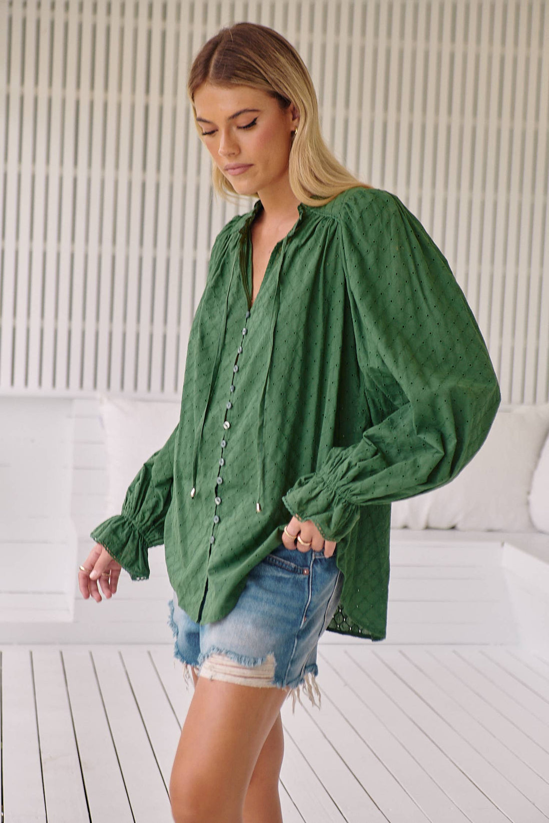 Embroidery Pine Blouse