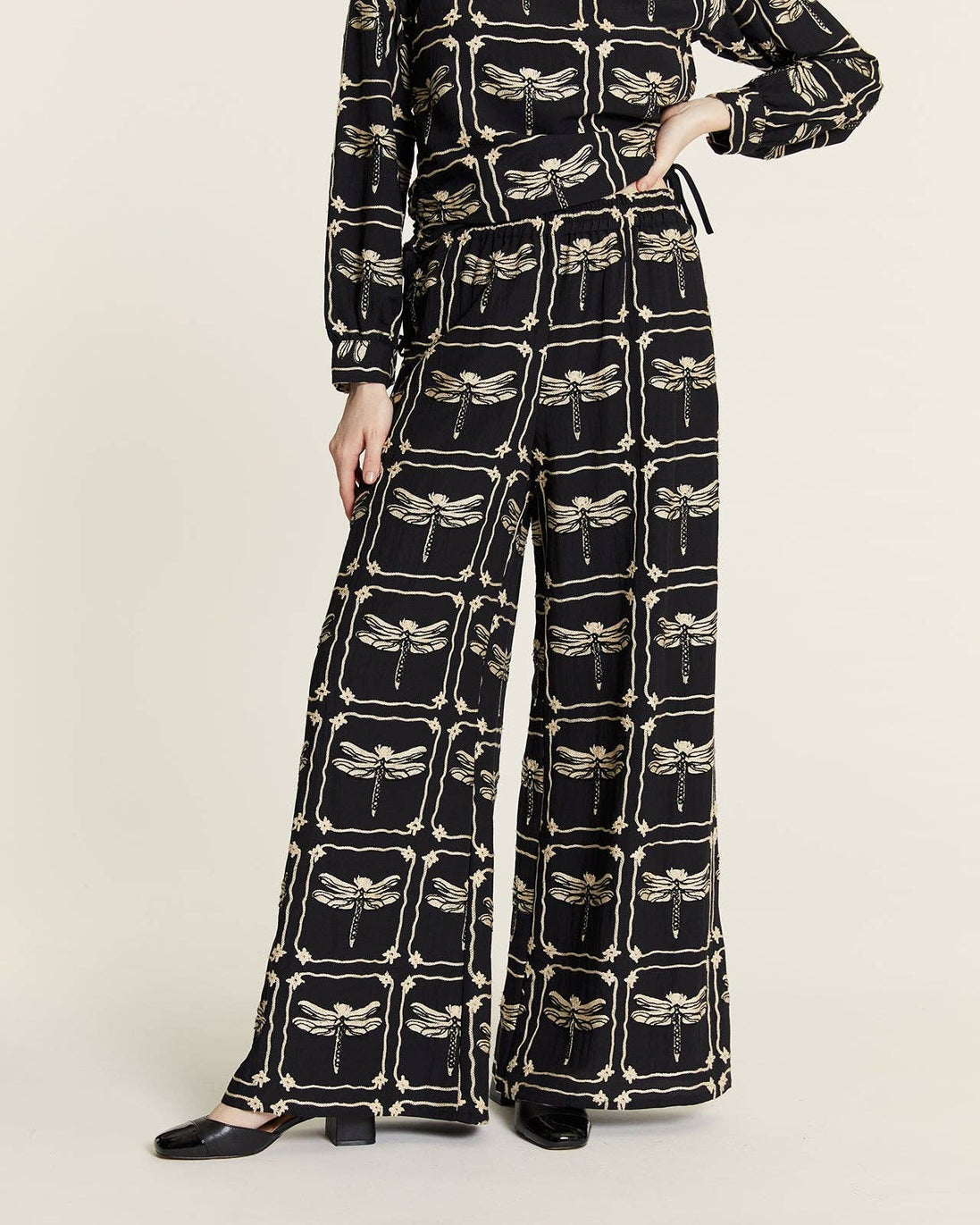 Dragonfly Embroidery Pants
