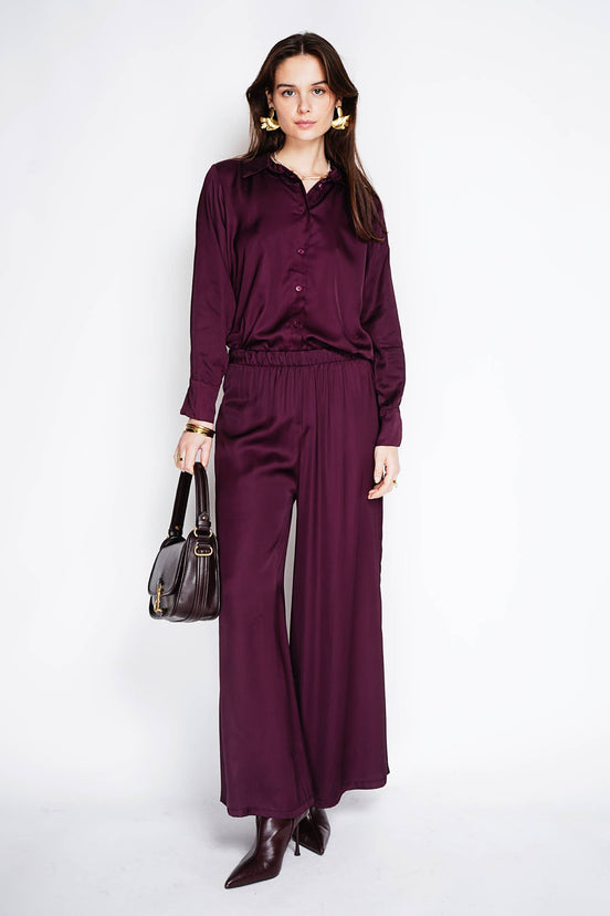 Wine Satin Set