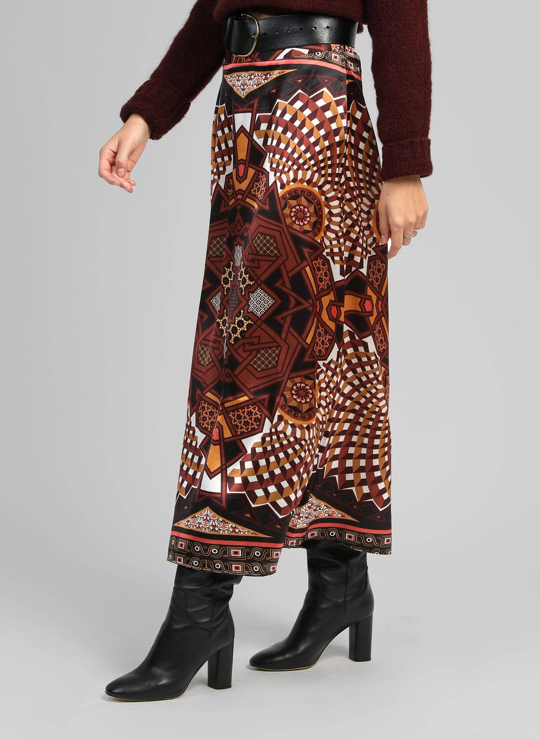 Roby Long Satin Skirt