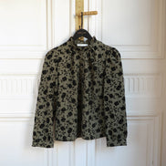 Textured Floral Velvet Blouse