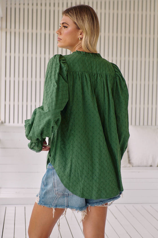 Embroidery Pine Blouse