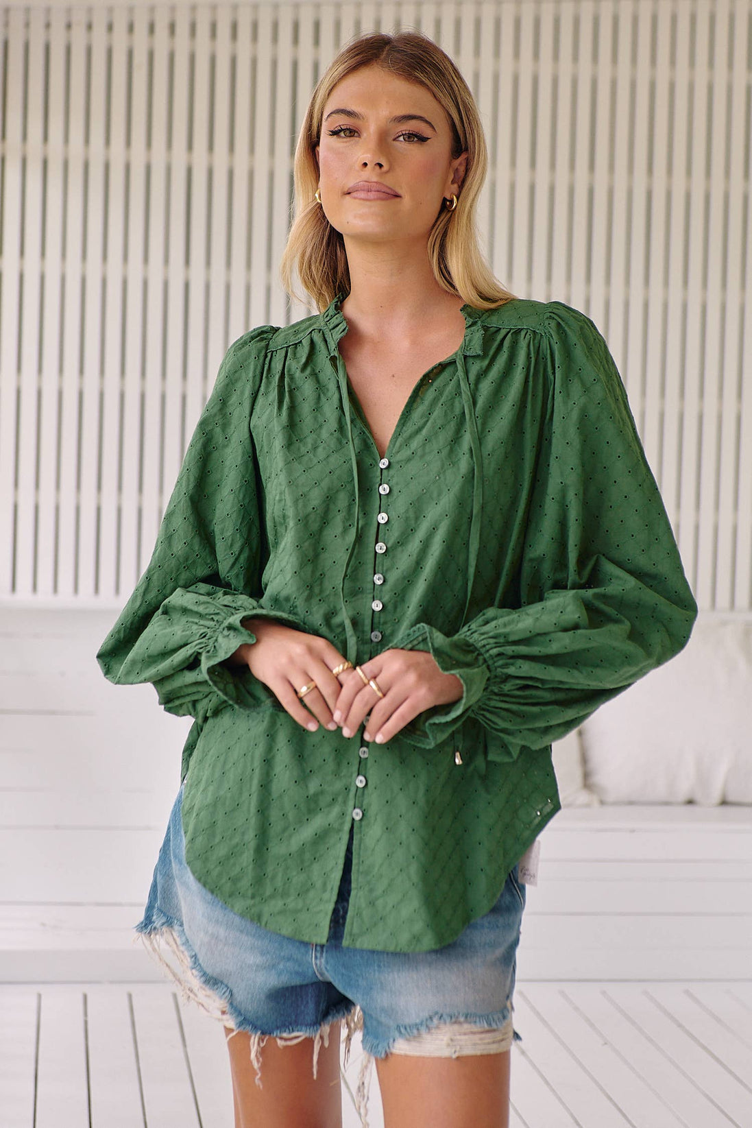 Embroidery Pine Blouse
