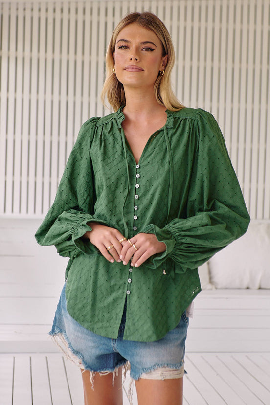 Embroidery Pine Blouse