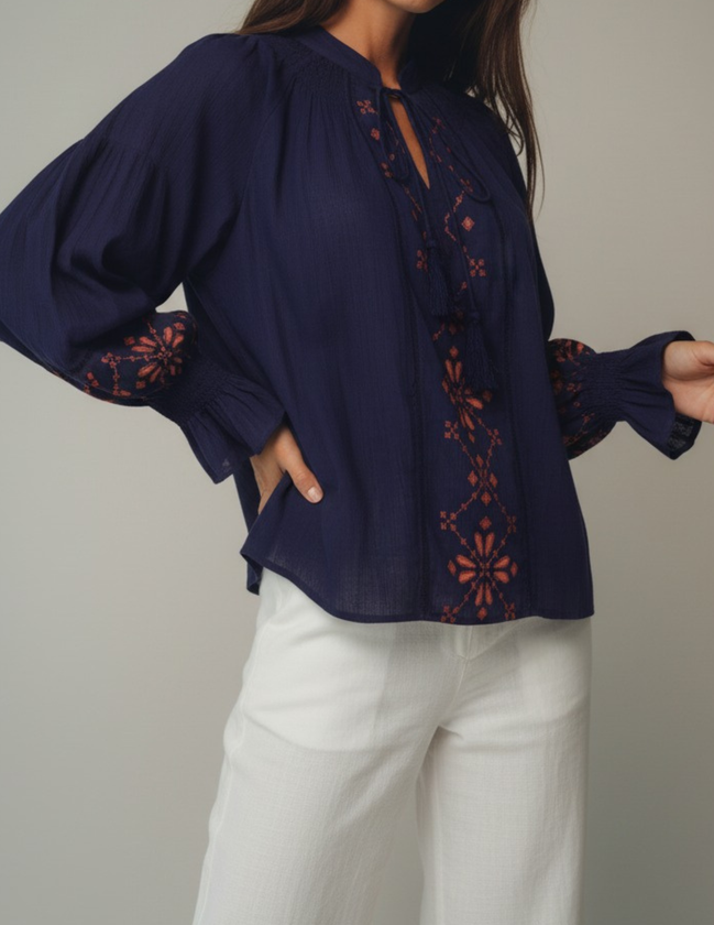 Embroidered Saira Blouse