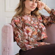 Floral Brown Blouse