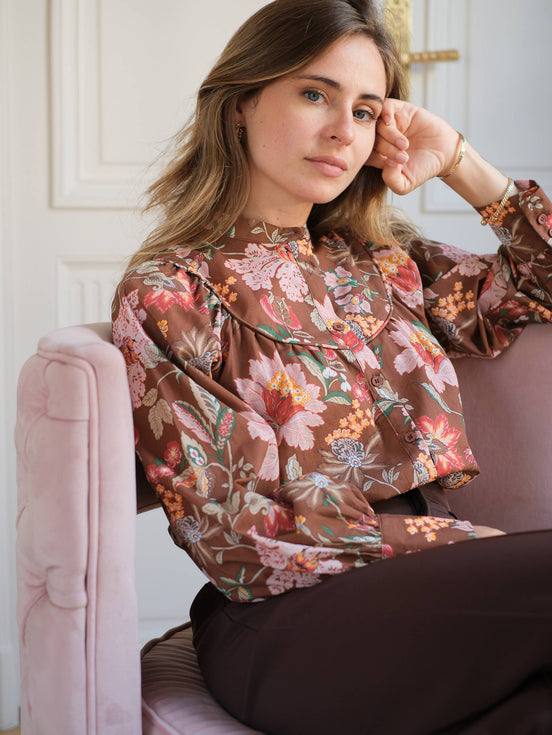 Floral Brown Blouse