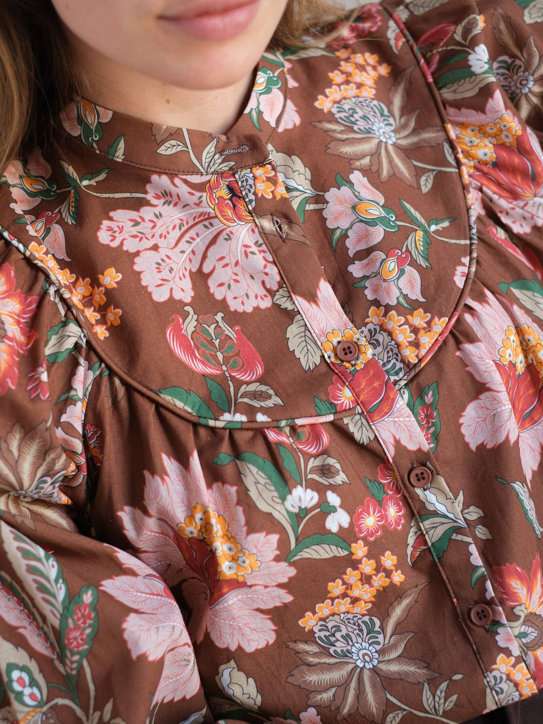 Floral Brown Blouse