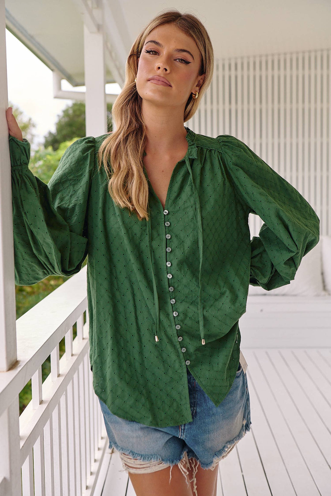 Embroidery Pine Blouse