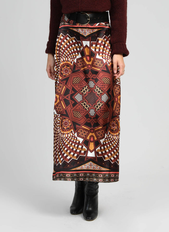 Roby Long Satin Skirt