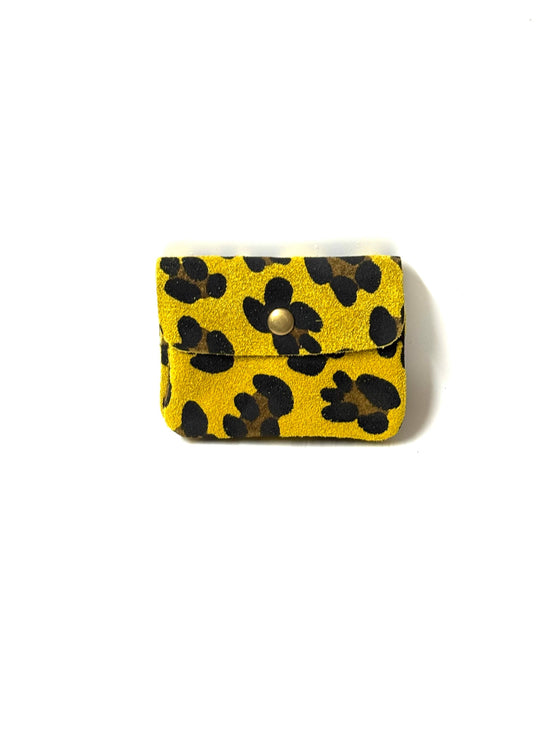 Leopard Print Suede Coin Purse