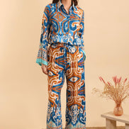 Loose Printed Shirt and Pants Set