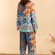 Loose Printed Shirt and Pants Set