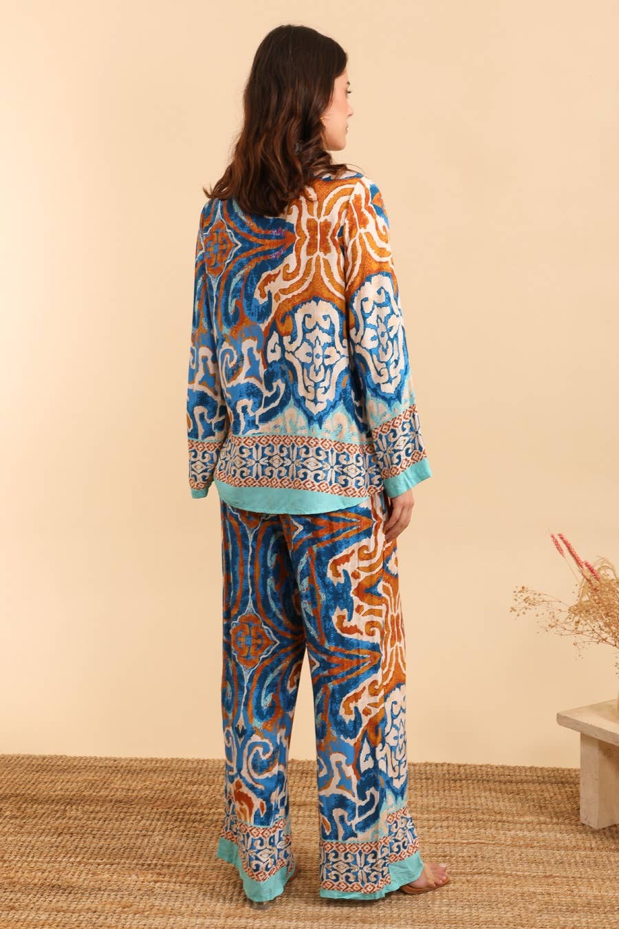 Loose Printed Shirt and Pants Set