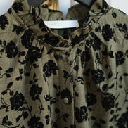 Textured Floral Velvet Blouse