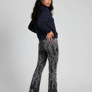 Printed Flare Cotton Pants