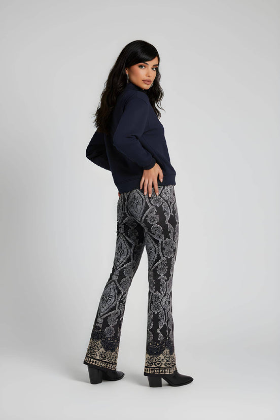 Printed Flare Cotton Pants