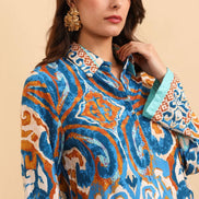 Loose Printed Shirt and Pants Set