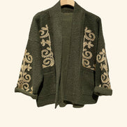Open Cardigan Embroidered