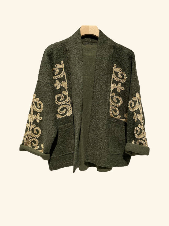Open Cardigan Embroidered