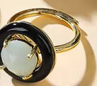 Malachite and Agate Ring