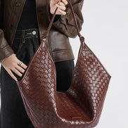 Woven Leather Large Handbag