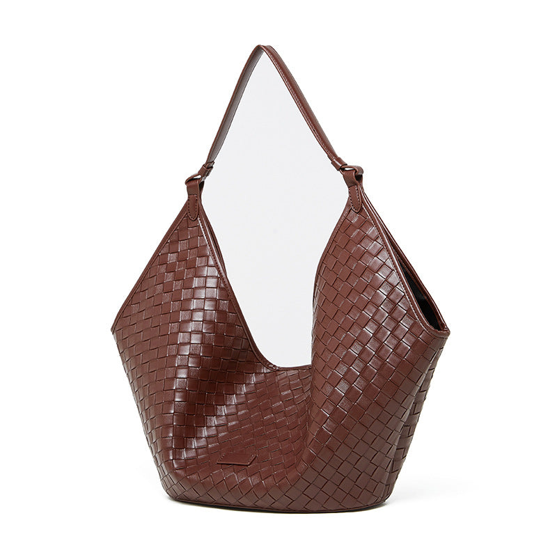 Woven Leather Large Handbag