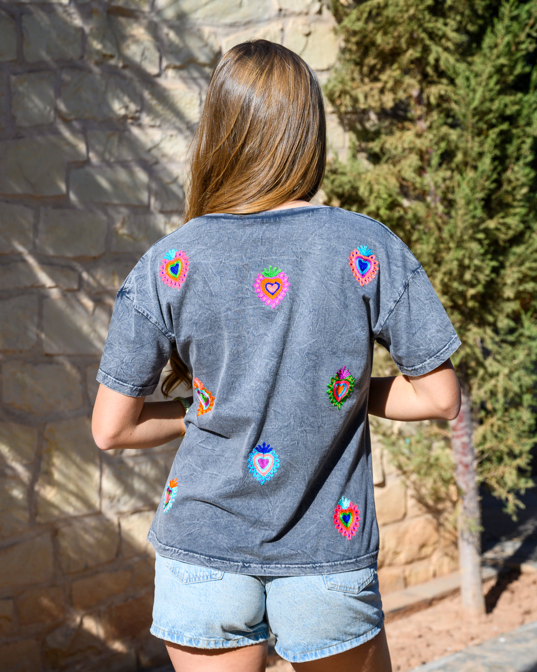 Washed Embroidered T-Shirt