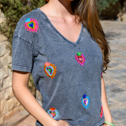 Washed Embroidered T-Shirt