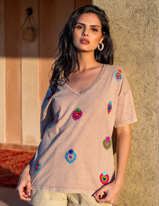 Washed Embroidered T-Shirt