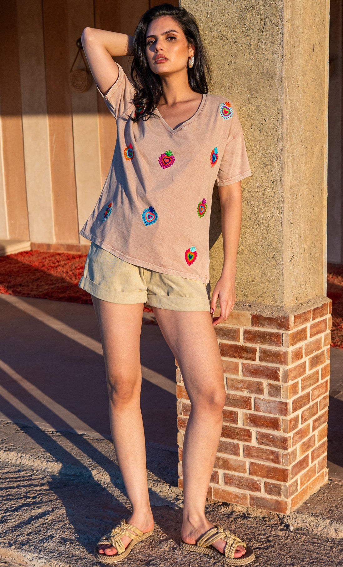Washed Embroidered T-Shirt