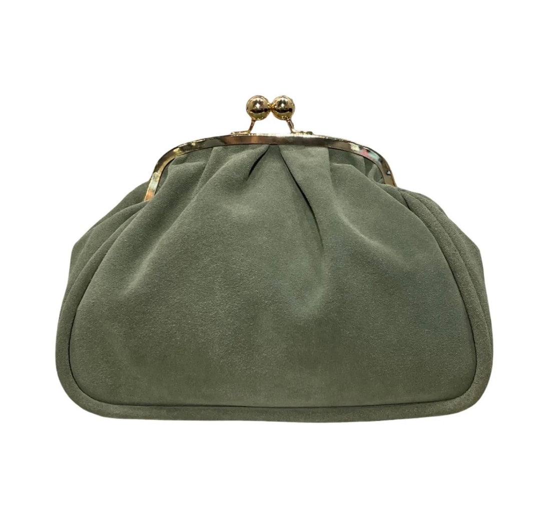 Suede Clasp Handbag