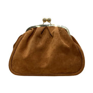 Suede Clasp Handbag