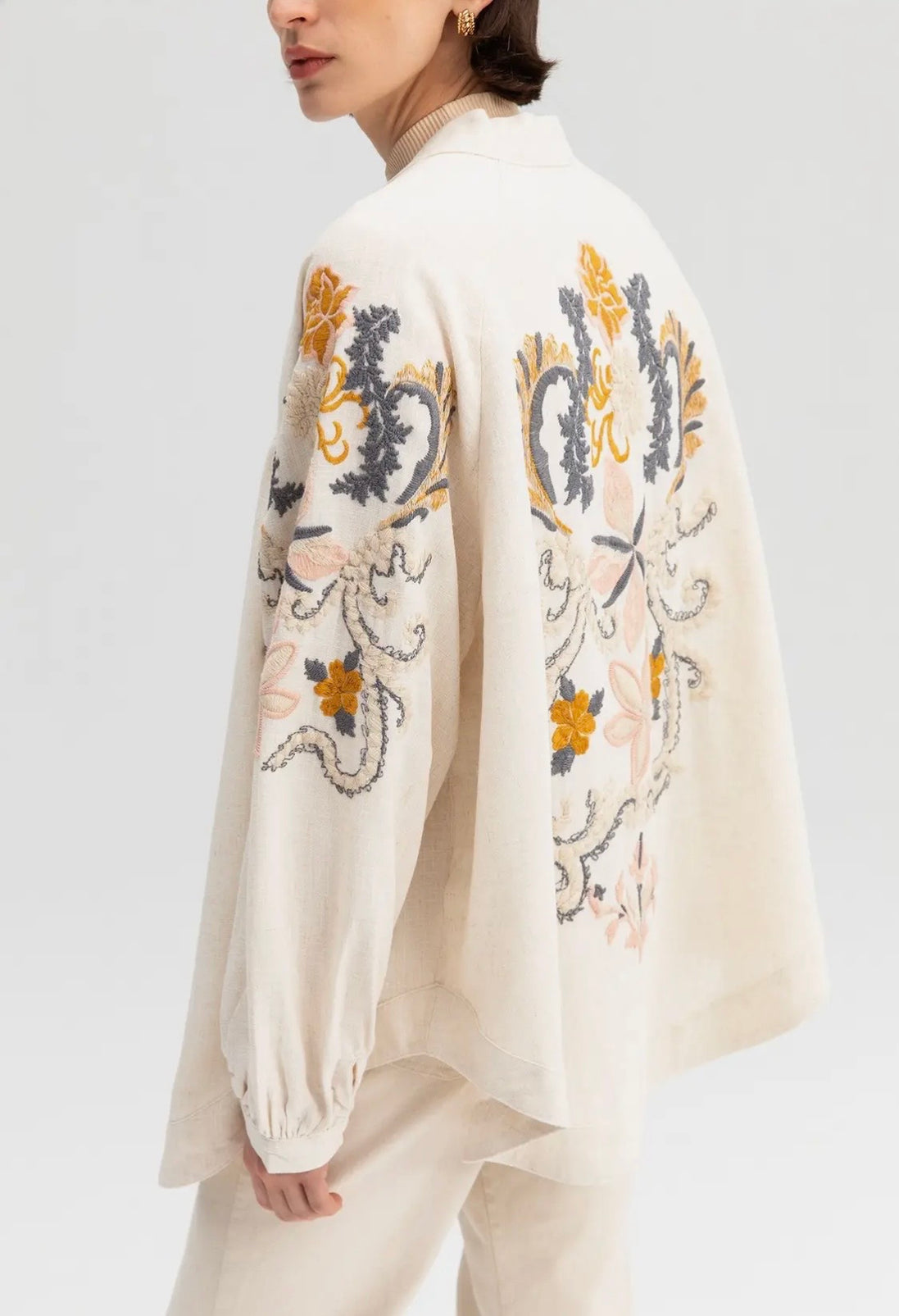 Botanic Embroidered Kimono Jacket