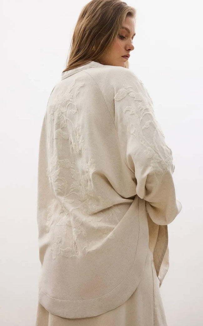 Embroidered Kimono Jacket