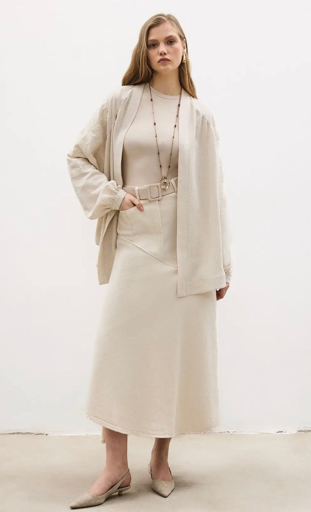 Embroidered Kimono Jacket