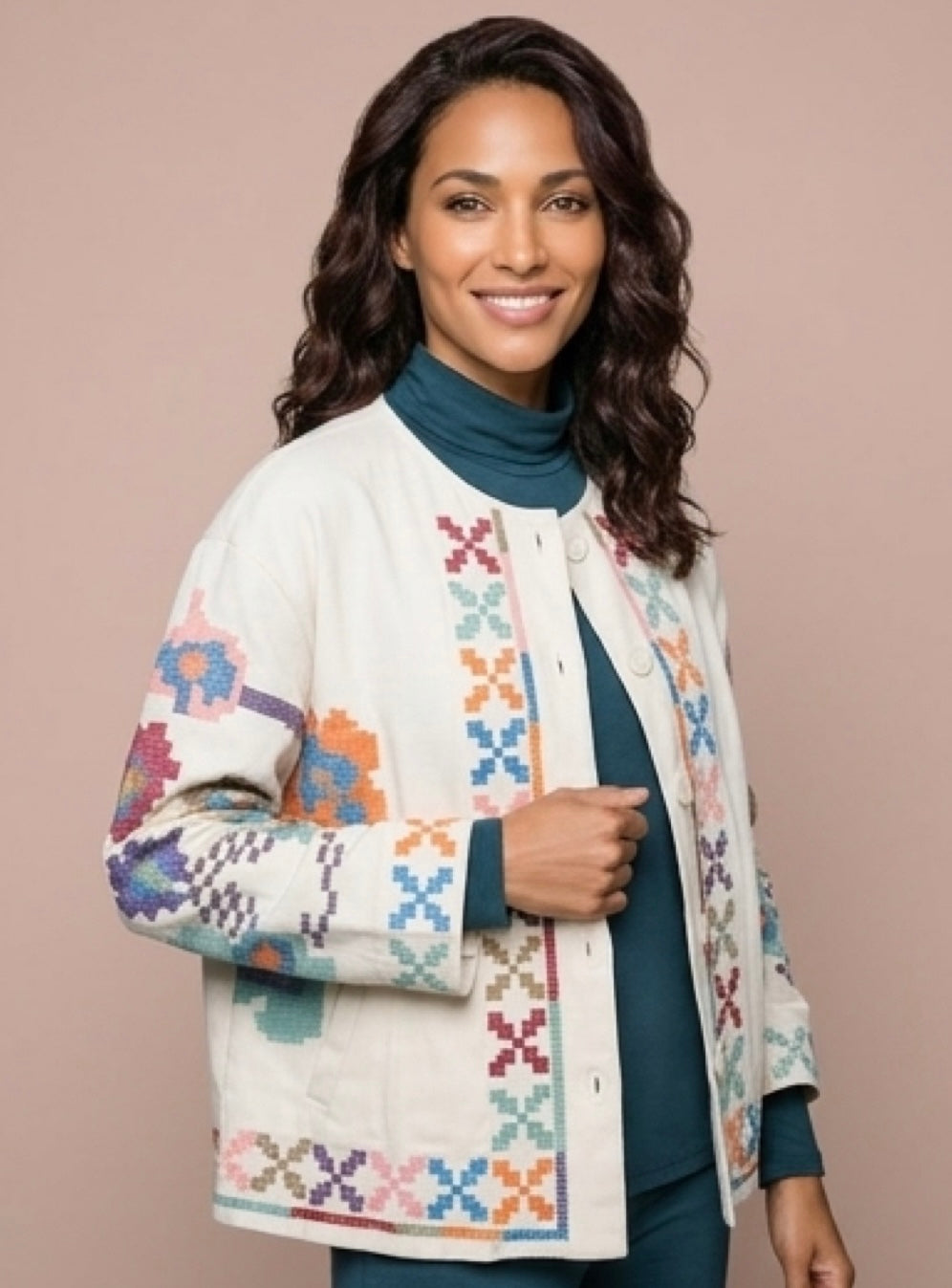 Embroidered Oversize Jacket