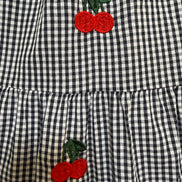 Vichy Cherry Embroidered Dress