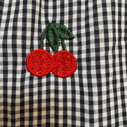 Vichy Cherry Embroidered Dress