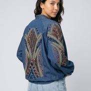 Denim and Sequin Open Kimono