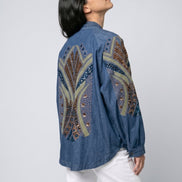 Denim and Sequin Open Kimono
