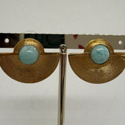 Fan Shape Natural Stone Earrings