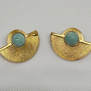 Fan Shape Natural Stone Earrings