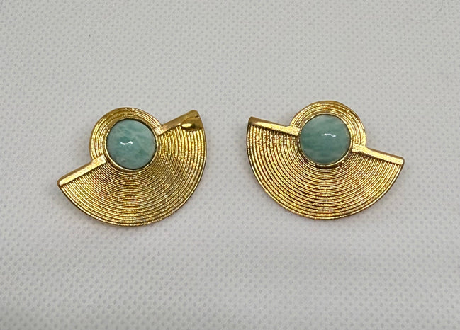 Fan Shape Natural Stone Earrings
