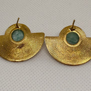 Fan Shape Natural Stone Earrings