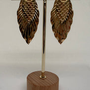 Golden Fish Chizeled Earrings