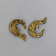 Black Enamel Shrimp Earrings