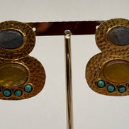 Natural Stone Disc Earrings