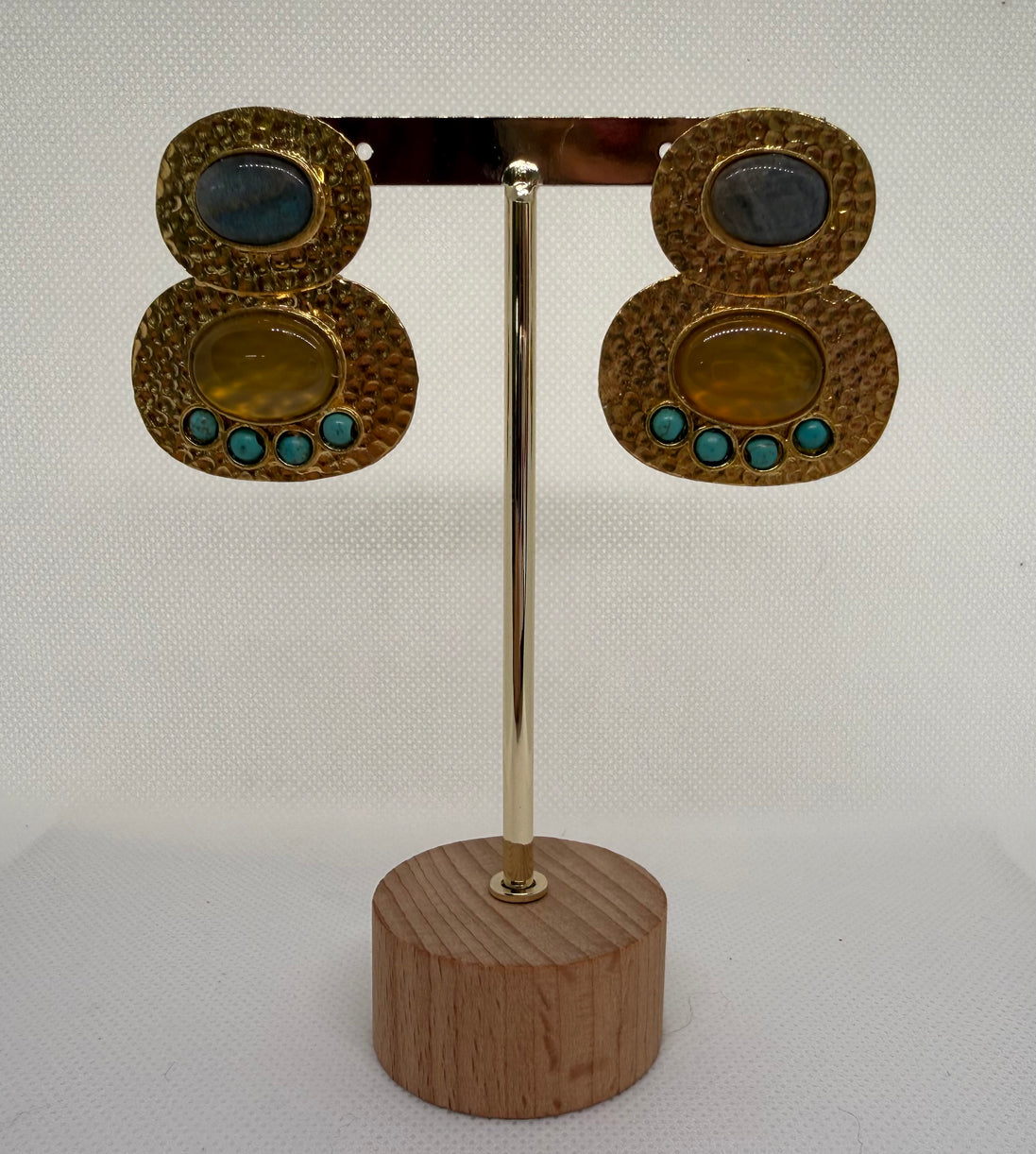 Natural Stone Disc Earrings